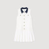 Lune Short Dress With Contrasting Collar White