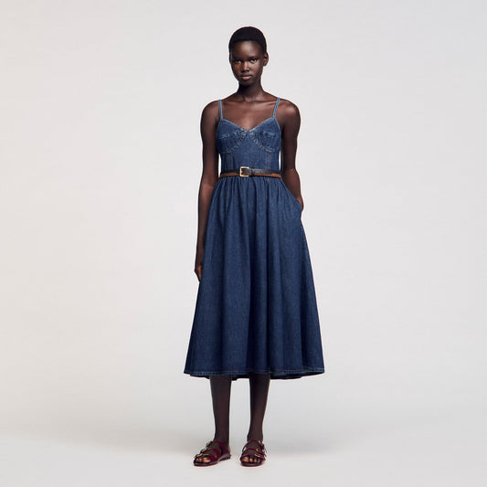Sophie Midi Denim Dress Blue Jean