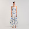 Louise Spider Blue Print Printed Maxi Dress Sky Blue