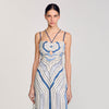 Louise Spider Blue Print Printed Maxi Dress Sky Blue