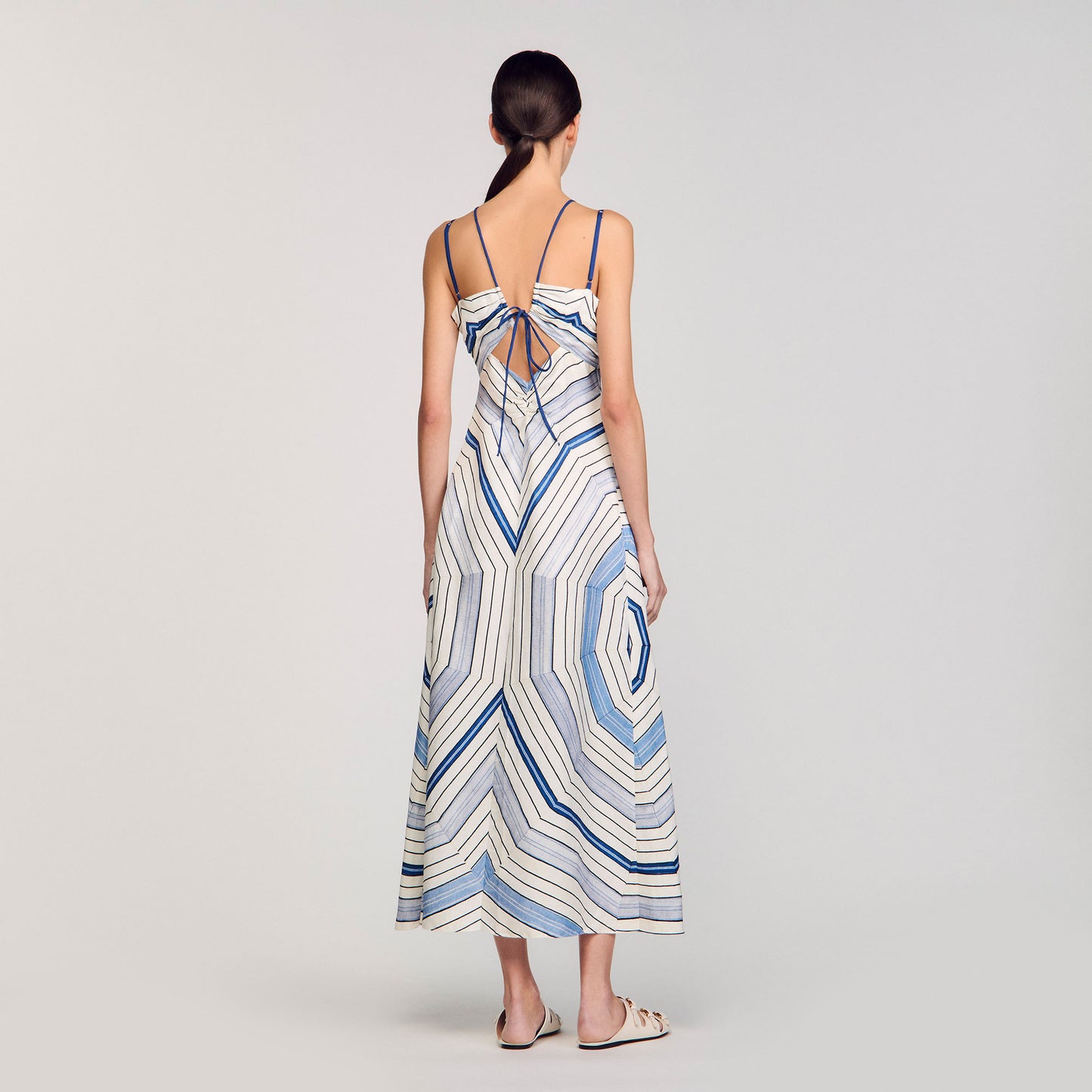 Louise Spider Blue Print Printed Maxi Dress Sky Blue