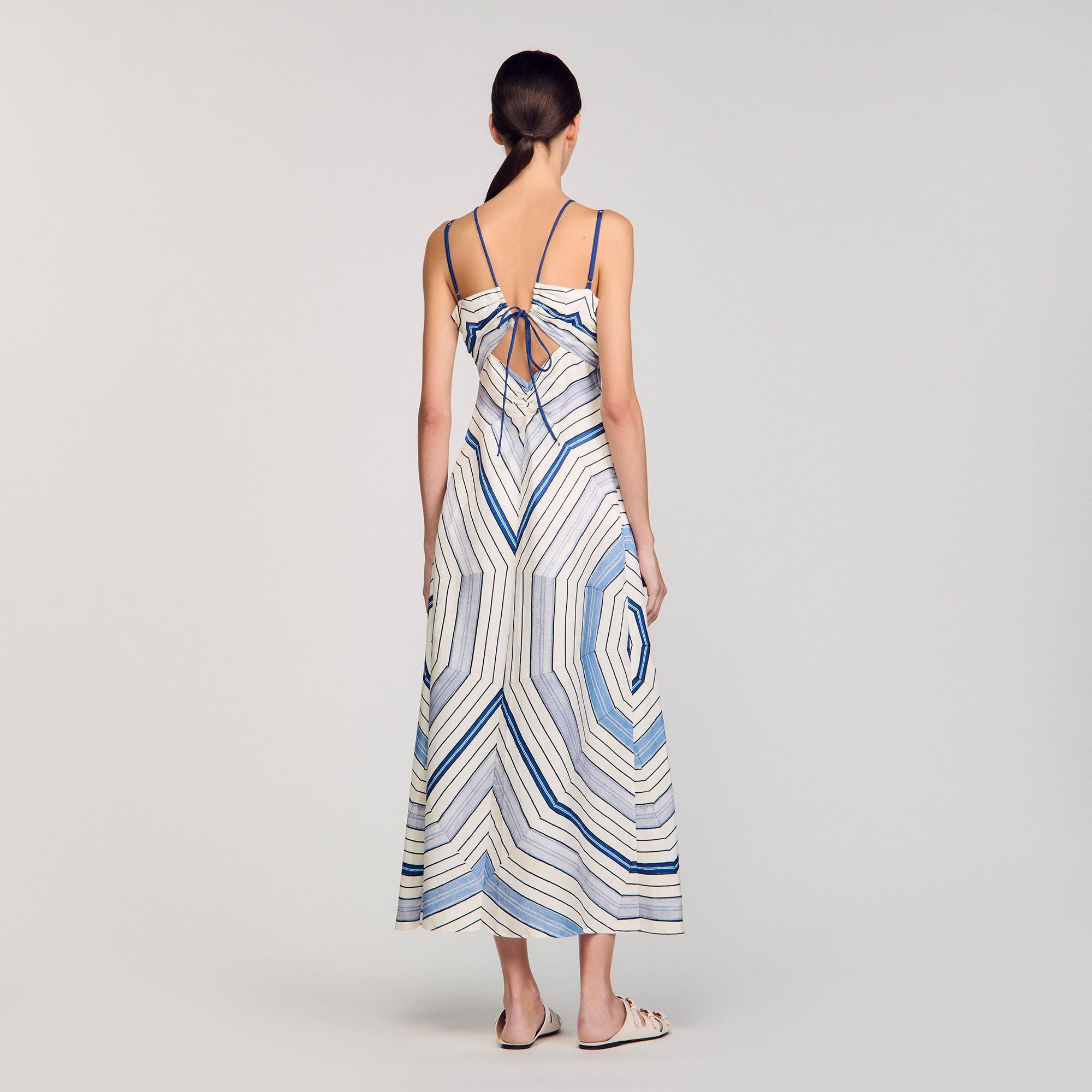 Louise Spider Blue Print Printed Maxi Dress Sky Blue
