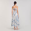 Louise Spider Blue Print Printed Maxi Dress Sky Blue