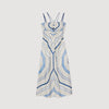 Louise Spider Blue Print Printed Maxi Dress Sky Blue