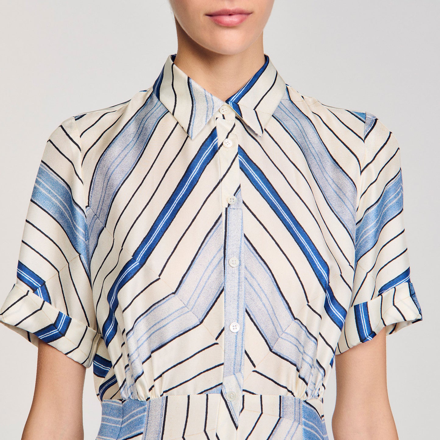 Lison Spider Blue Print Printed Maxi Dress Sky Blue