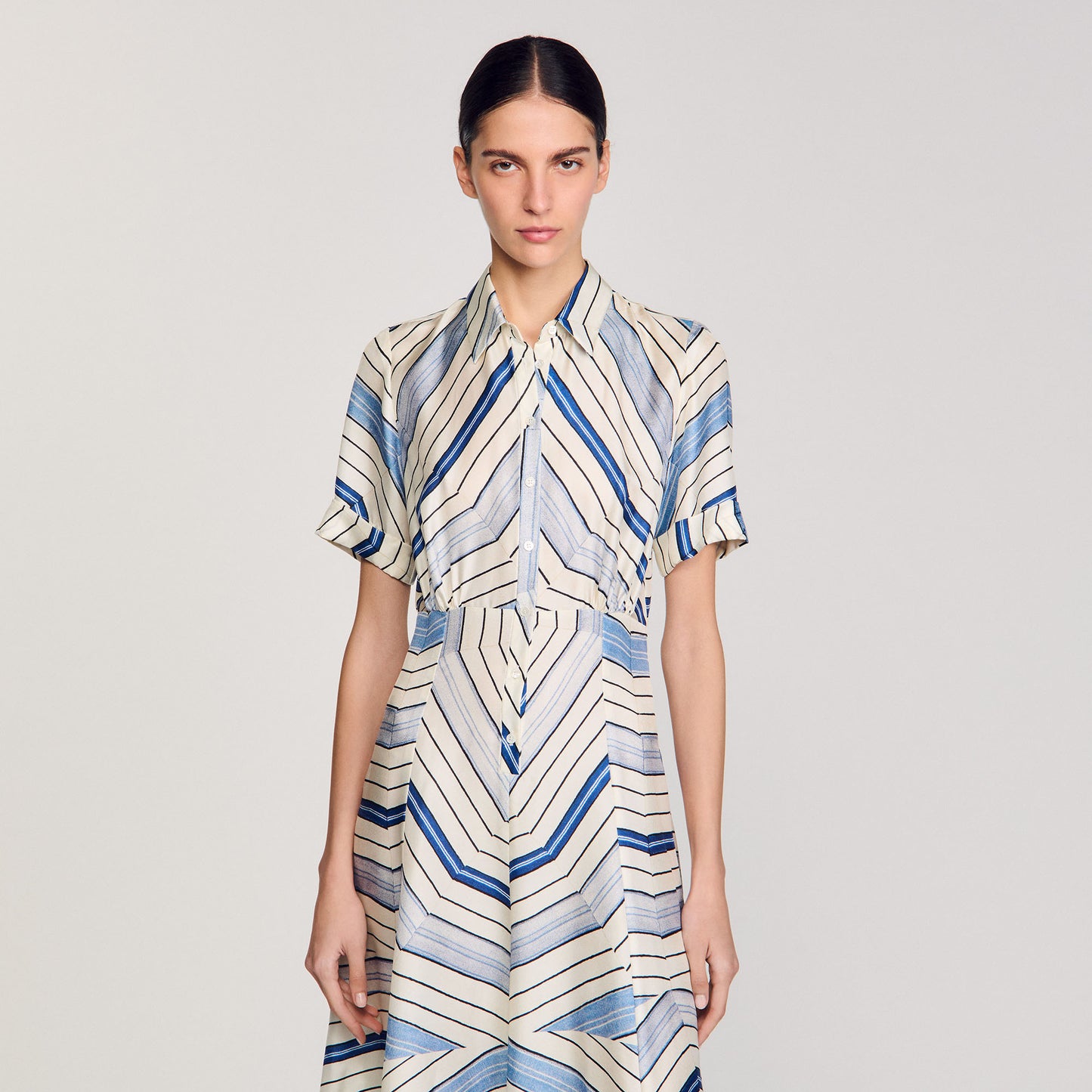 Lison Spider Blue Print Printed Maxi Dress Sky Blue