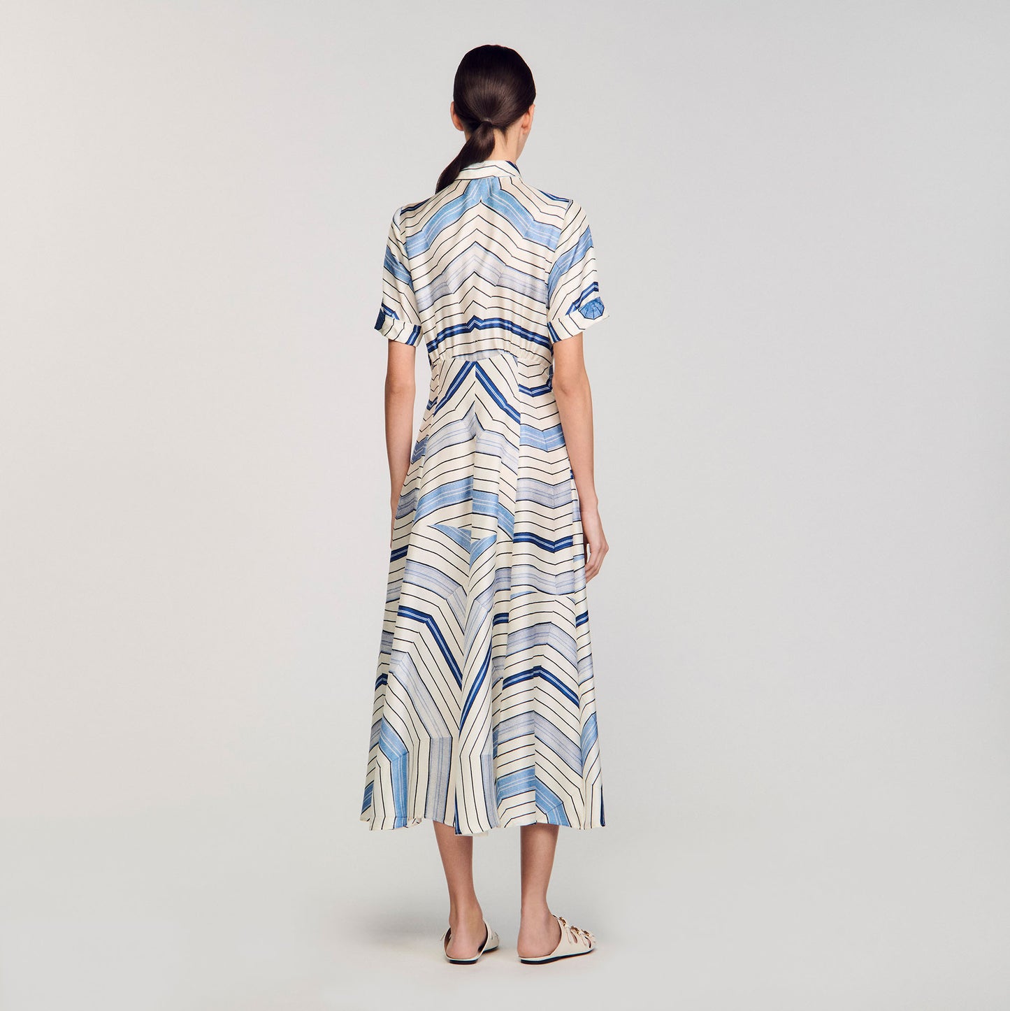 Lison Spider Blue Print Printed Maxi Dress Sky Blue