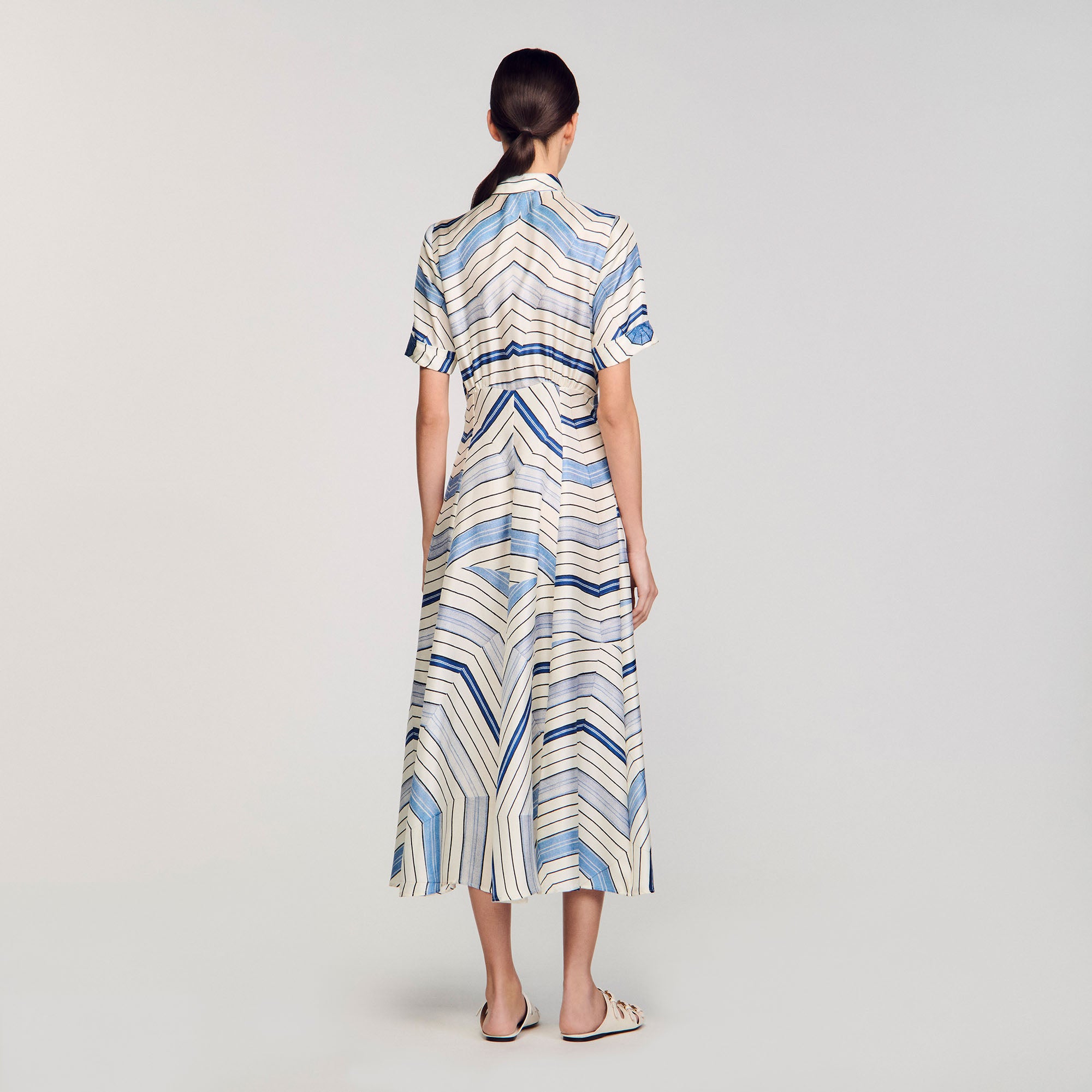Lison Spider Blue Print Printed Maxi Dress Sky Blue