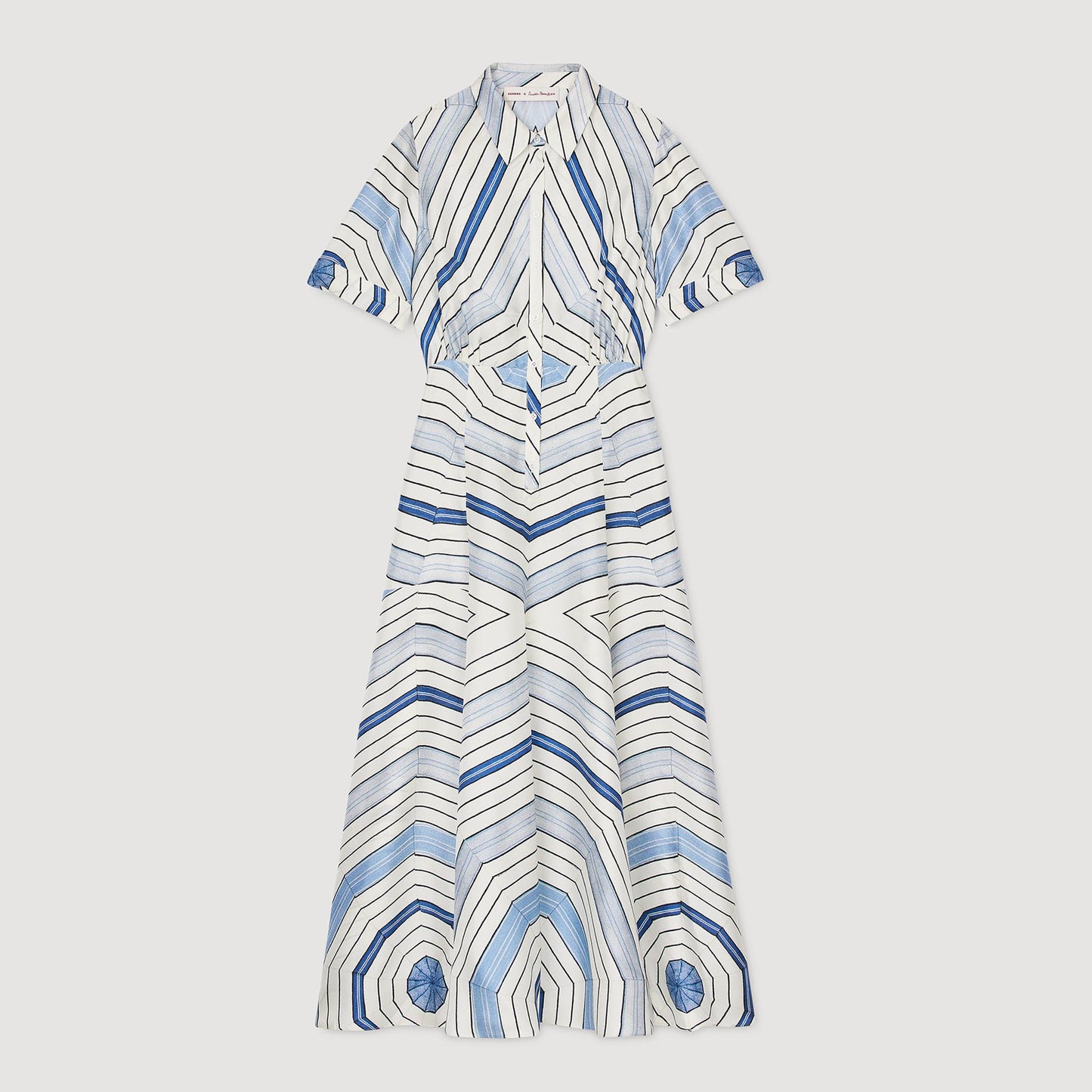 Lison Spider Blue Print Printed Maxi Dress Sky Blue