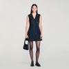 Ezianne Short Rhinestone Suit Dress Navy Blue