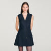 Ezianne Short Rhinestone Suit Dress Navy Blue