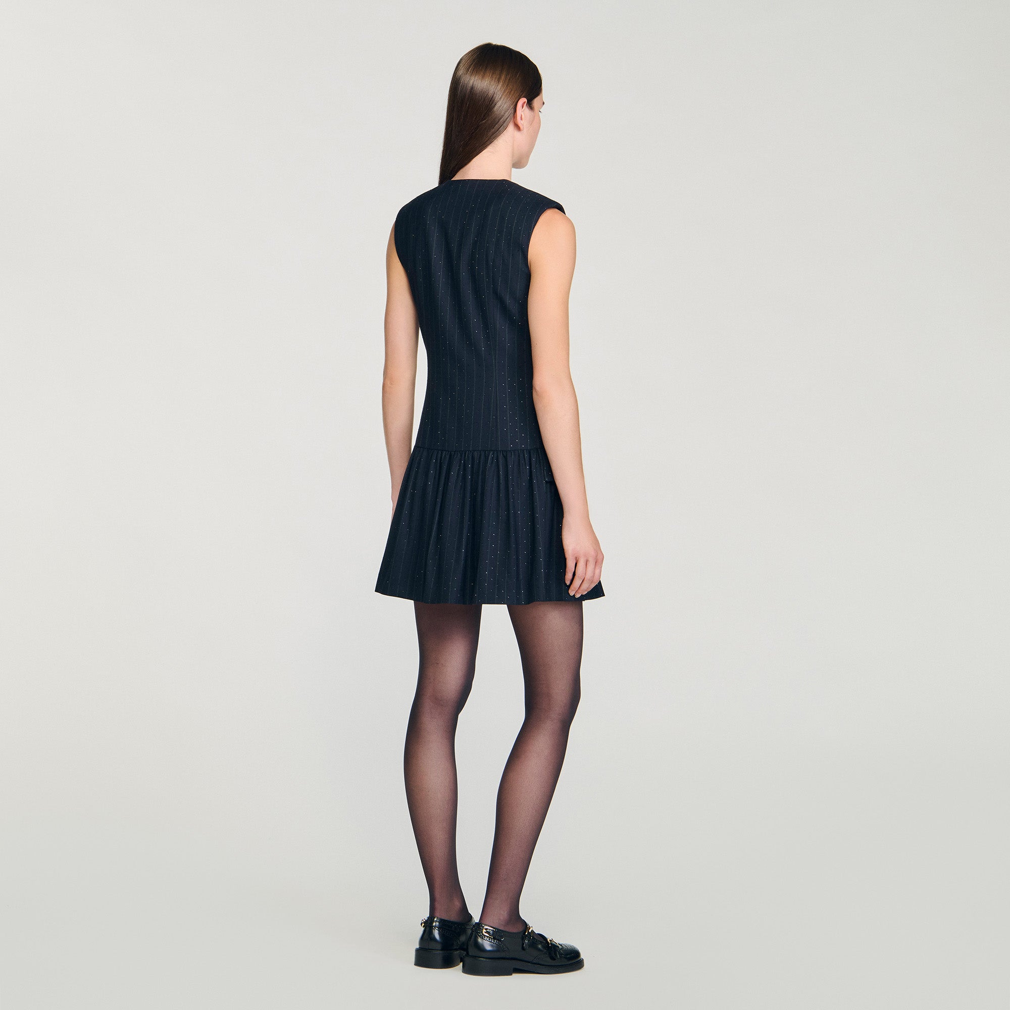 Ezianne Short Rhinestone Suit Dress Navy Blue