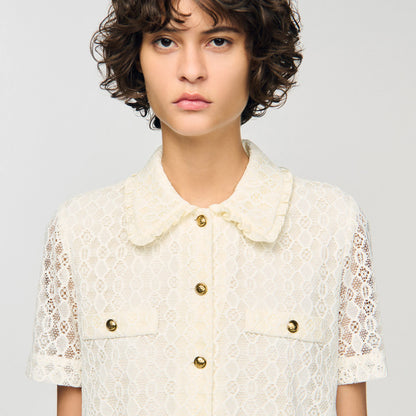Constantine Short Lace Dress Ecru