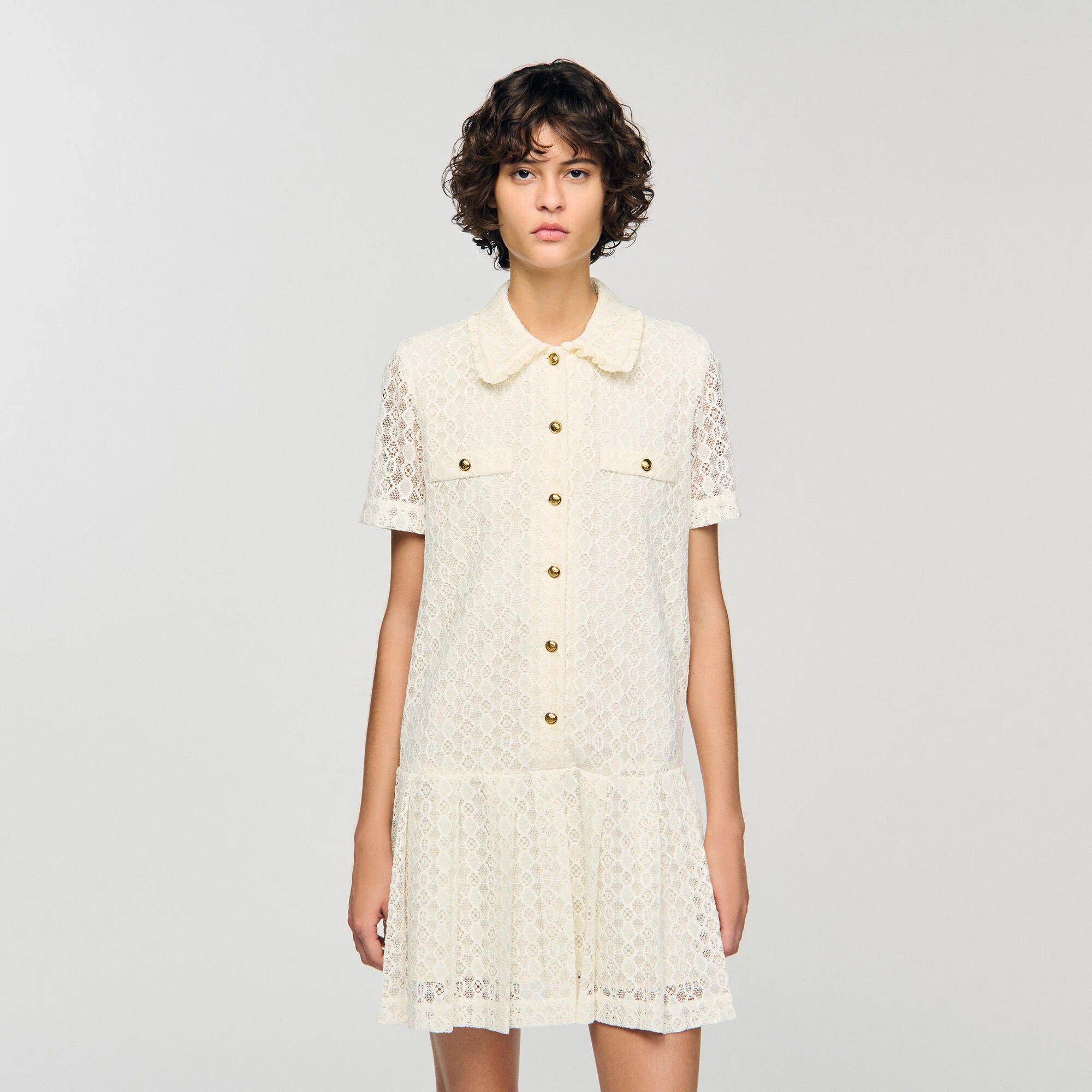 Constantine Short Lace Dress Ecru