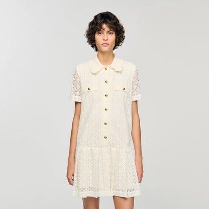 Constantine Short Lace Dress Ecru