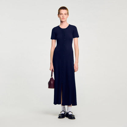 Milla Knit Maxi Dress Navy Blue
