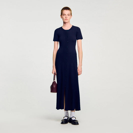 Milla Knit Maxi Dress Navy Blue