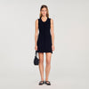 Axelia Short Ribbed Knit Dress Black