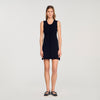 Axelia Short Ribbed Knit Dress Black