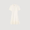 Maryll Short Knit Dress With Polo Neck Ecru