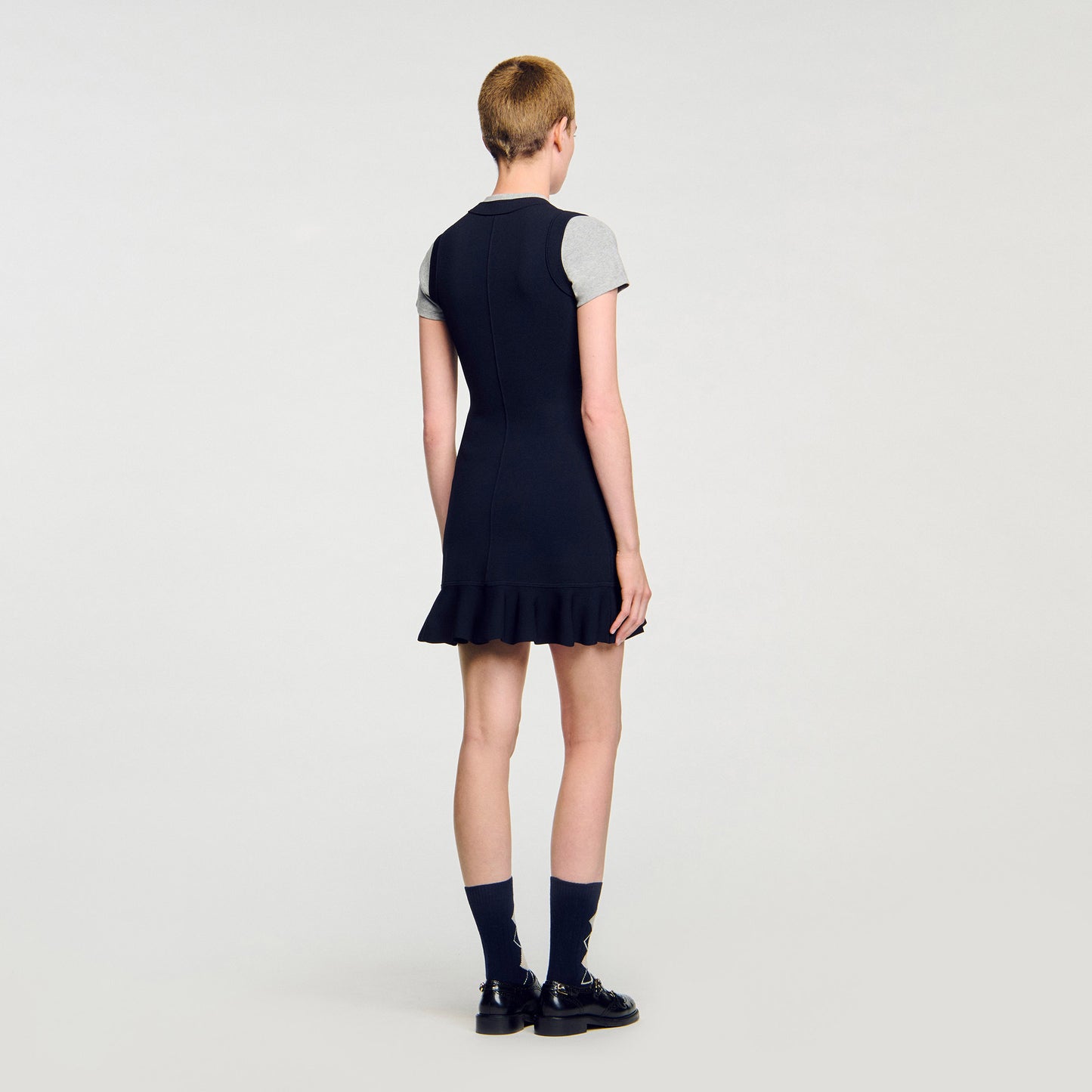 Martha 2-In-1 Short Knit Dress Navy Blue