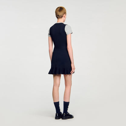 Martha 2-In-1 Short Knit Dress Navy Blue