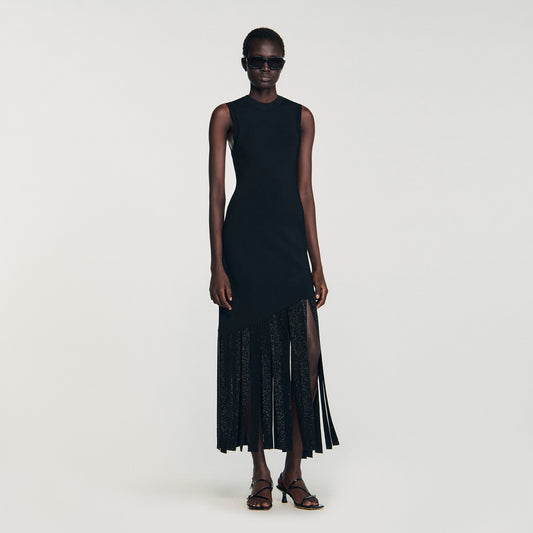 Astoria Fringed Maxi Dress Black