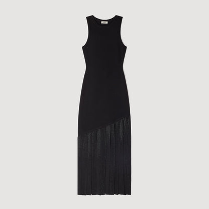 Astoria Fringed Maxi Dress Black