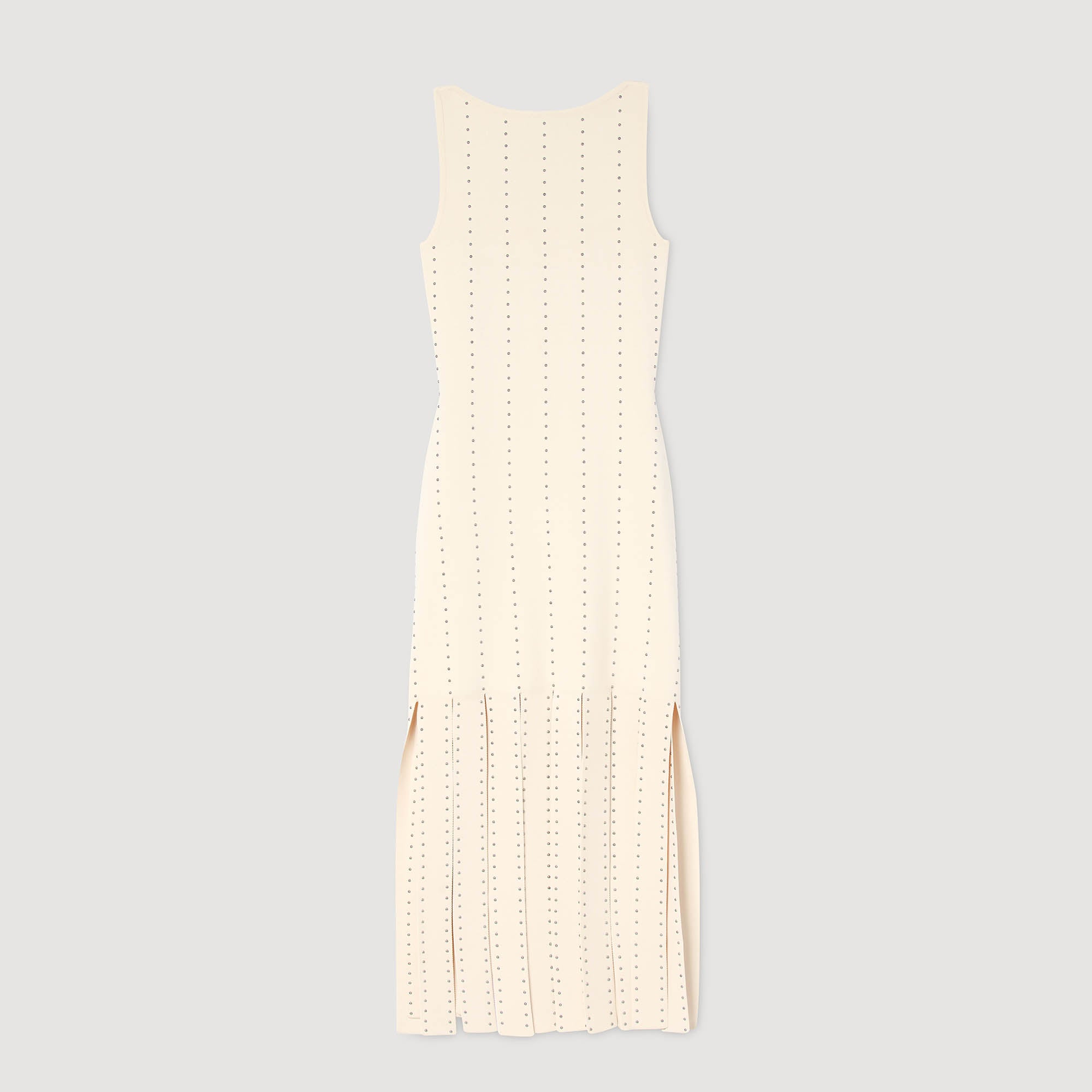 Shop Aphrodite Fringed Knit Maxi Dress Ecru for Woman Online - Sandro UAE Shop Aphrodite Fringed Knit Maxi Dress Ecru for Woman Online - Sandro UAE