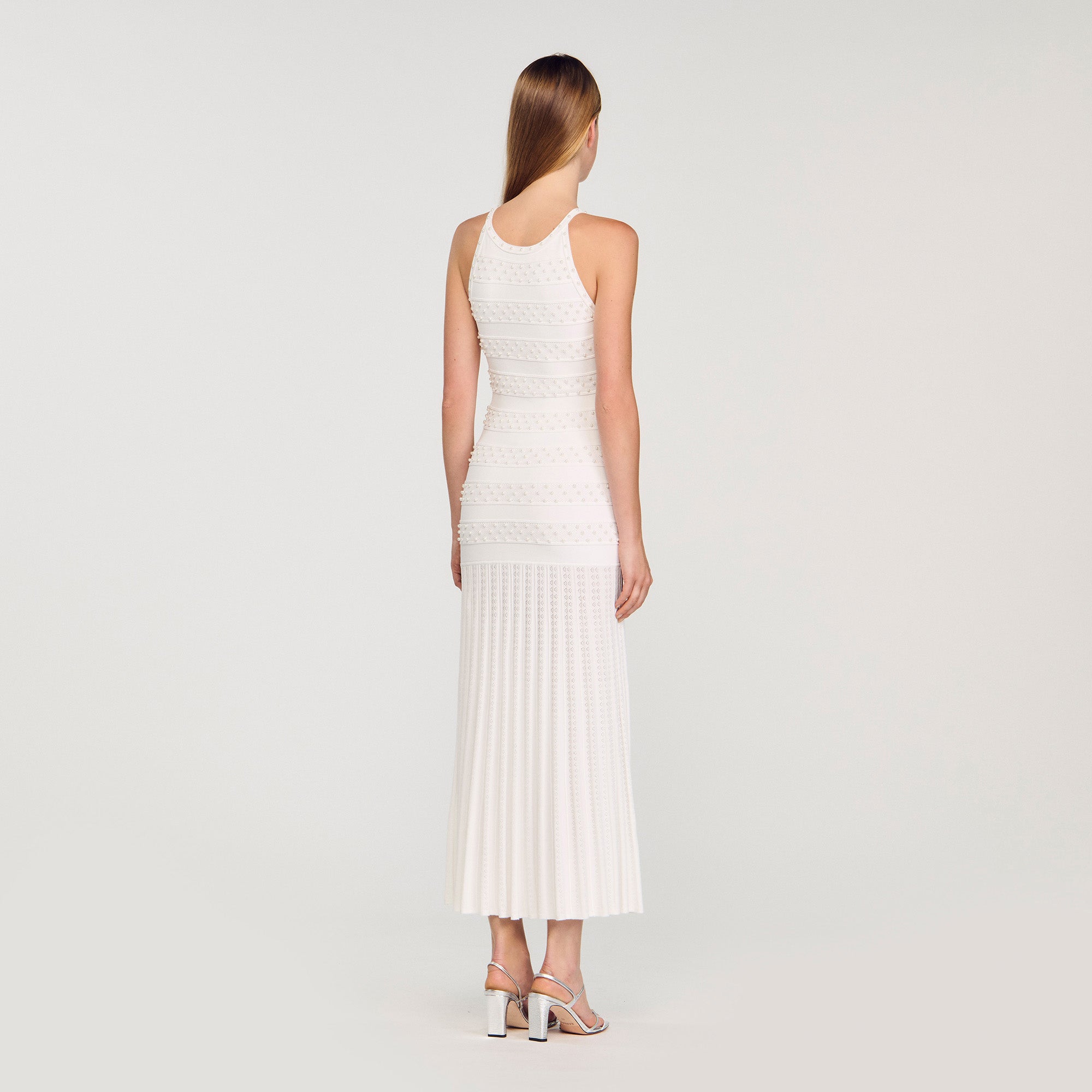 Milana Beaded Dress Ecru