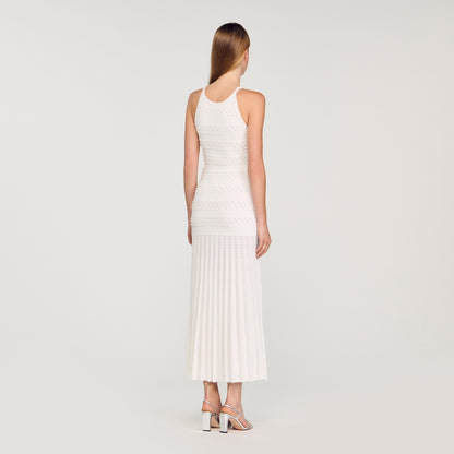 Milana Beaded Dress Ecru