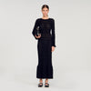 Clemence Rhinestone Knit Maxi Dress Black