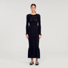 Clemence Rhinestone Knit Maxi Dress Black