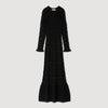 Clemence Rhinestone Knit Maxi Dress Black