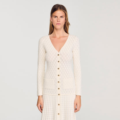 Sabah Fancy Knit Maxi Dress Ecru