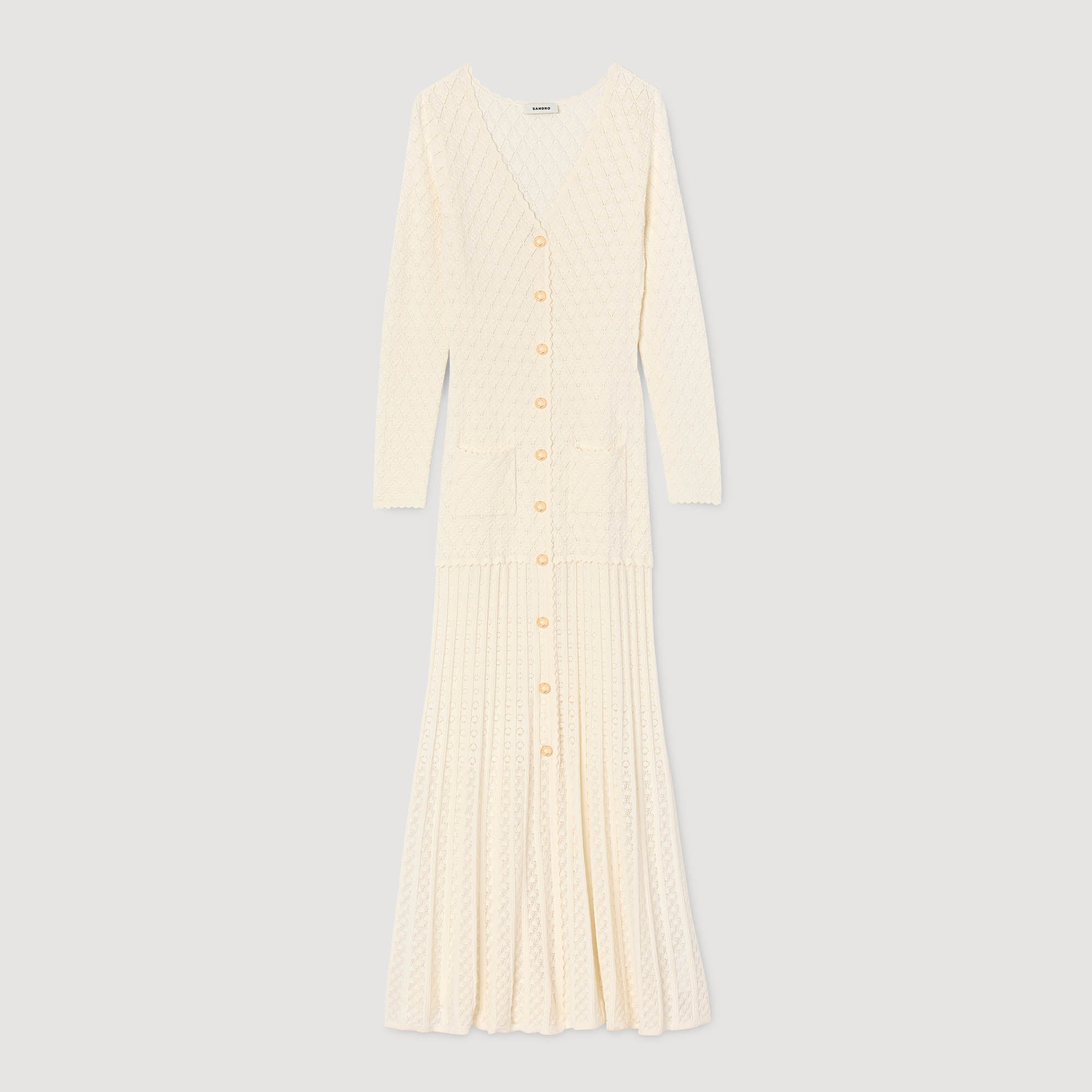 Sabah Fancy Knit Maxi Dress Ecru