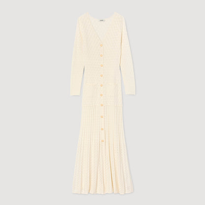 Sabah Fancy Knit Maxi Dress Ecru