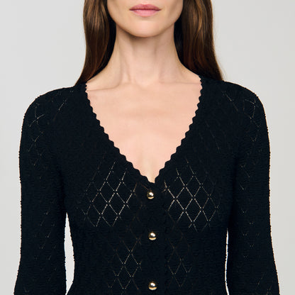 Sabah Fancy Knit Maxi Dress Black
