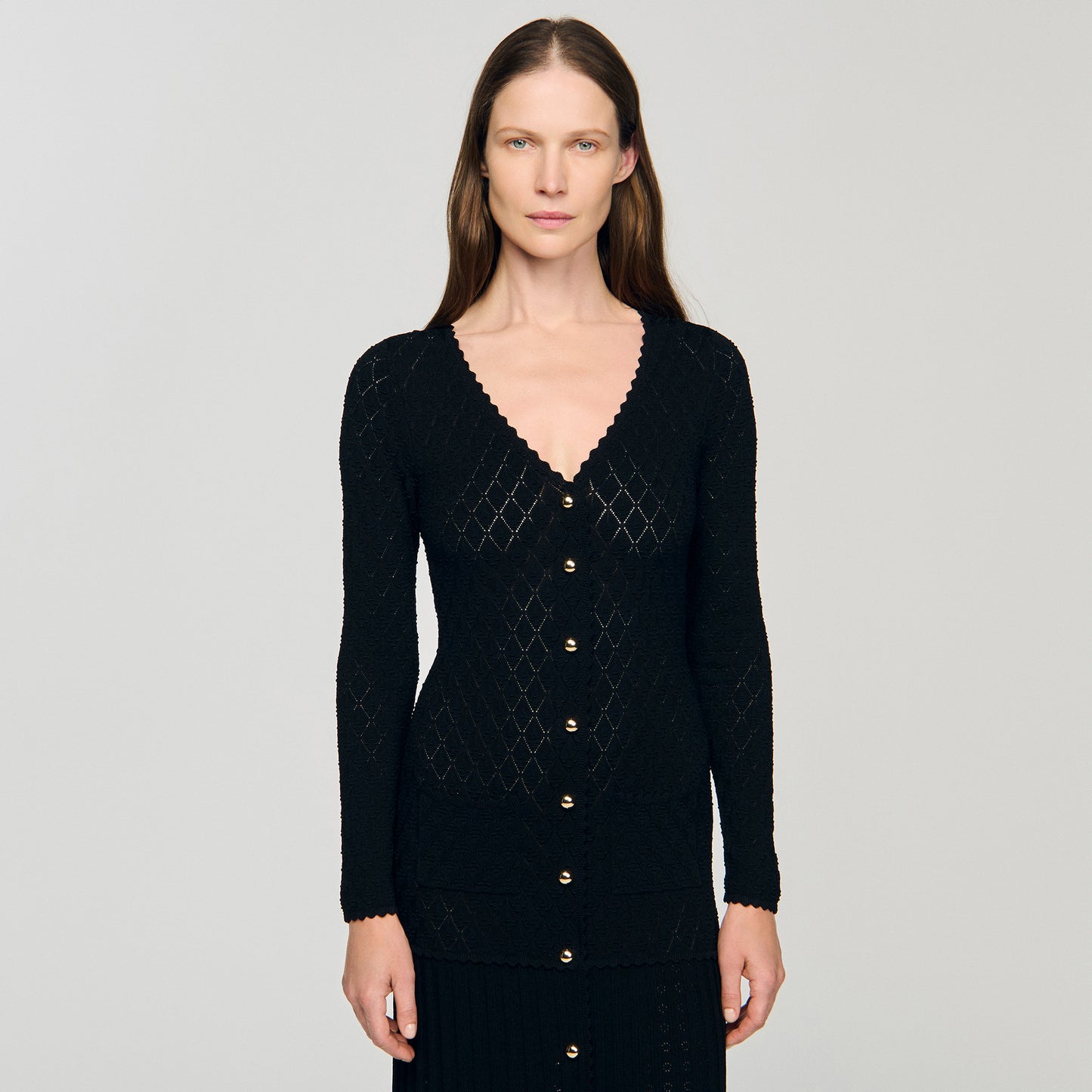 Sabah Fancy Knit Maxi Dress Black