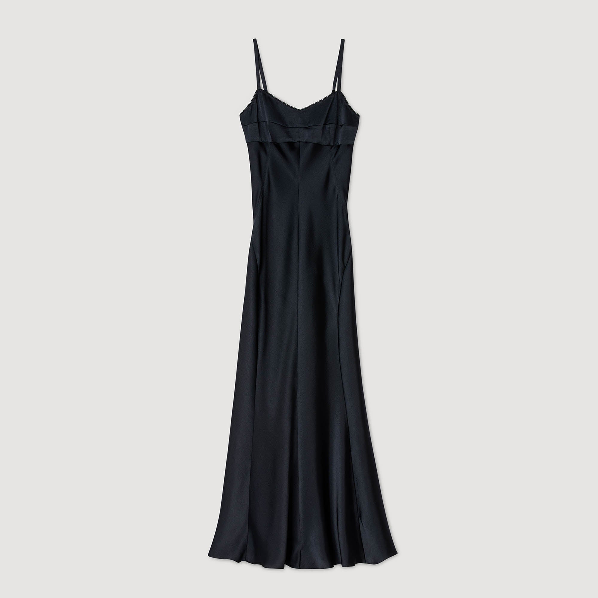 Georgia Satin-Effect Maxi Dress Navy Blue