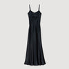 Georgia Satin-Effect Maxi Dress Navy Blue