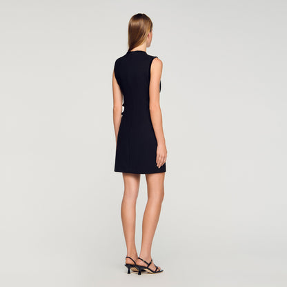 Aurore Short Dress With Cutouts Black