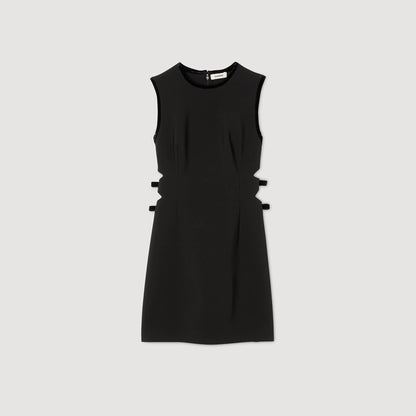 Aurore Short Dress With Cutouts Black