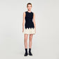 Cassie Two-Tone Short Knit Dress Black / Ecru