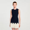 Cassie Two-Tone Short Knit Dress Black / Ecru