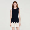 Cassie Two-Tone Short Knit Dress Black / Ecru