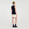 Cassie Two-Tone Short Knit Dress Black / Ecru
