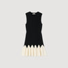 Cassie Two-Tone Short Knit Dress Black / Ecru