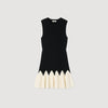 Cassie Two-Tone Short Knit Dress Black / Ecru