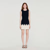 Cassie Two-Tone Short Knit Dress Black / Ecru